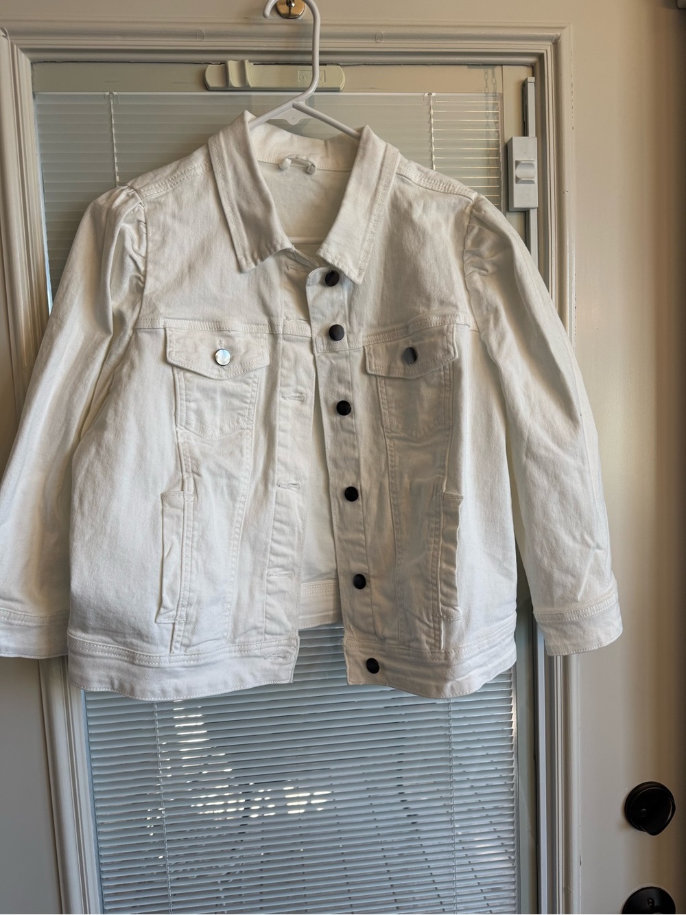 Classic Women's White Denim Jacket - Button-Front